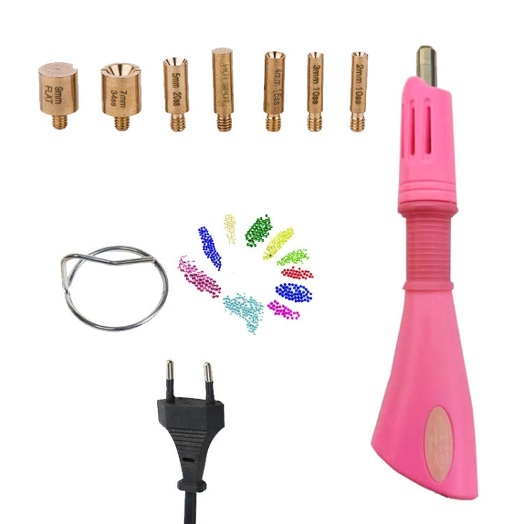 DIY Manual Stamping Tools Portable Dot Drill Pen, Specification: EU Plug Pink