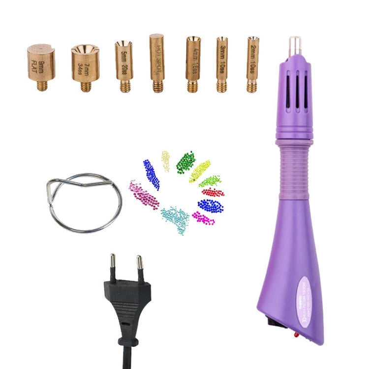 DIY Manual Stamping Tools Portable Dot Drill Pen, Specification: EU Plug Purple