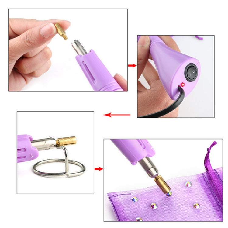 DIY Manual Stamping Tools Portable Dot Drill Pen, Specification: EU Plug Purple