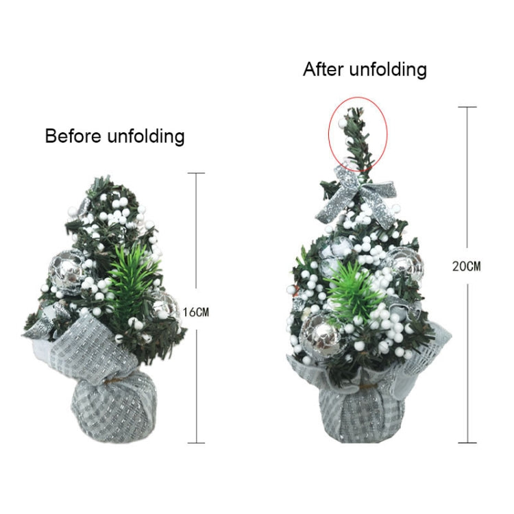 20cm Mini Christmas Decoration Tree Christmas Day Shopping Mall Decorative Props(Silver)