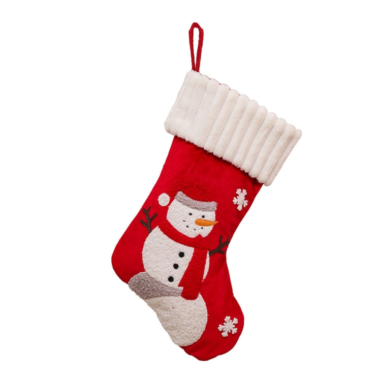 Christmas Embroidery Decorative Gift Bags Candy Bags Christmas Tree Mantel Decorative Socks(Snowman)
