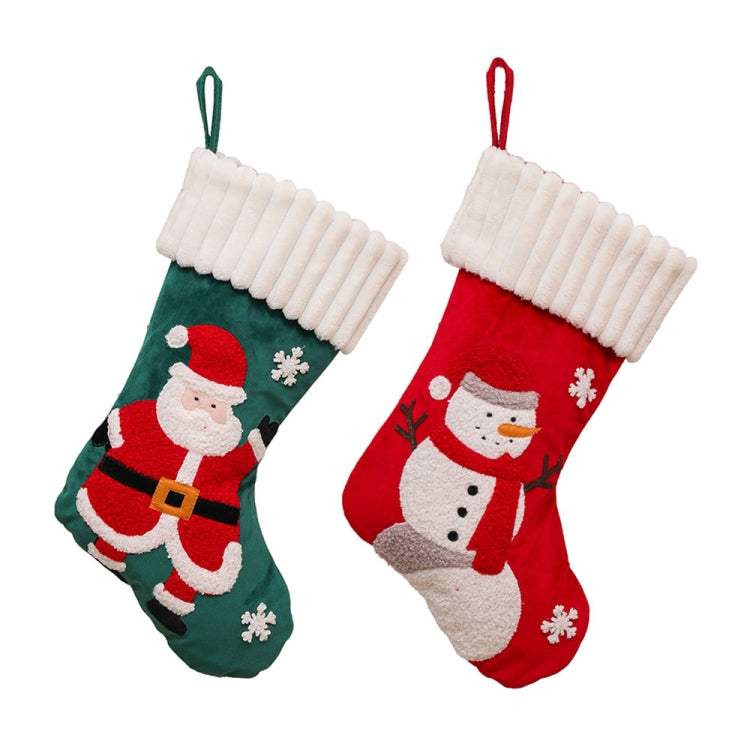 Christmas Embroidery Decorative Gift Bags Candy Bags Christmas Tree Mantel Decorative Socks(Old Man)