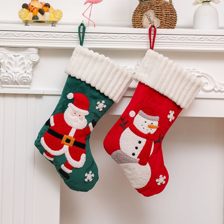 Christmas Embroidery Decorative Gift Bags Candy Bags Christmas Tree Mantel Decorative Socks(Old Man)