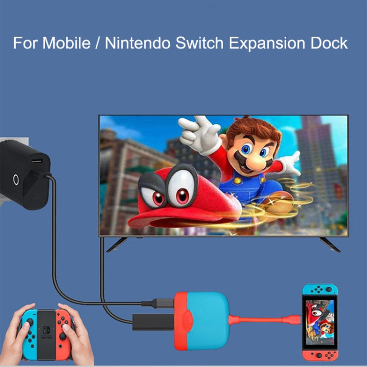 H0231 For Mobile / Nintendo Switch Expansion Dock Portable Base(Red Blue)