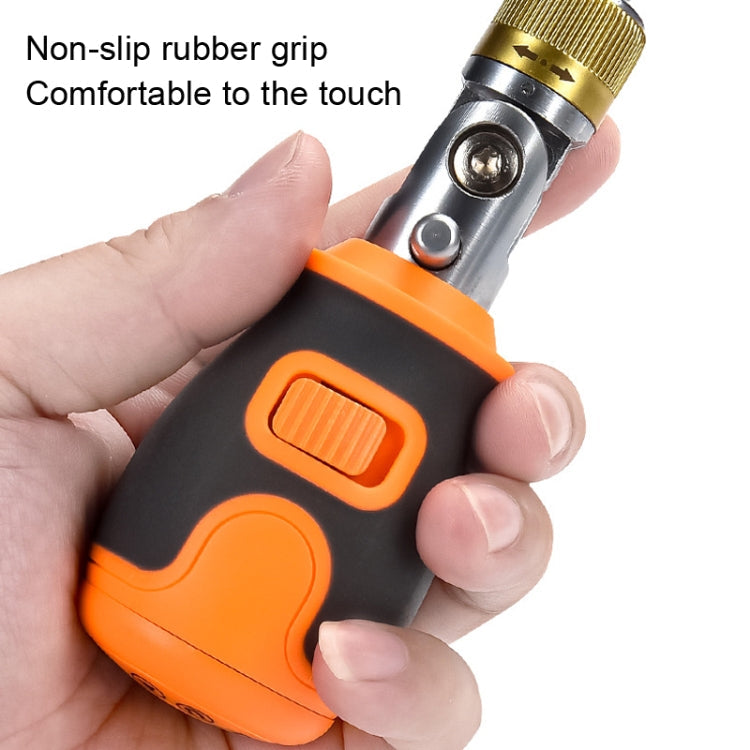 2050E 8 In 1 Portable Multifunctional S2 Batch Head Two-way Ratchet Screwdriver Set(Orange)