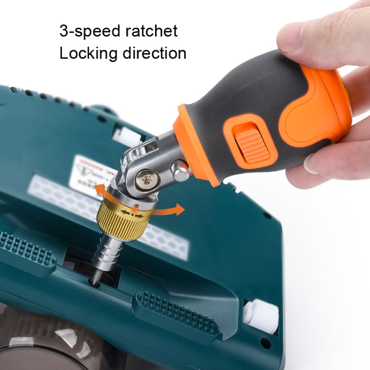 2050E 8 In 1 Portable Multifunctional S2 Batch Head Two-way Ratchet Screwdriver Set(Orange)