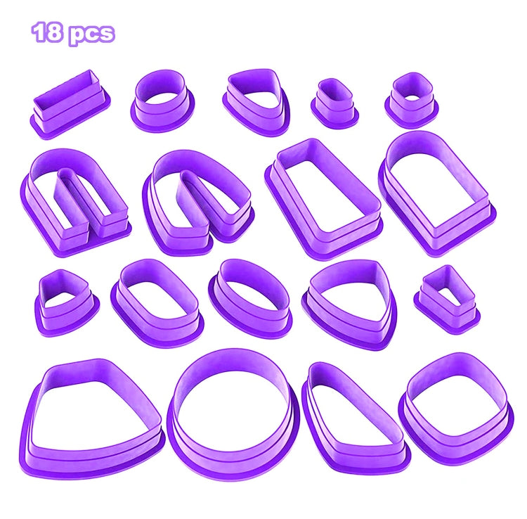 18 In 1 Soft Clay Earring Molds DIY Handmade Clay Cutter Clay Earrings Making Molds(Purple)