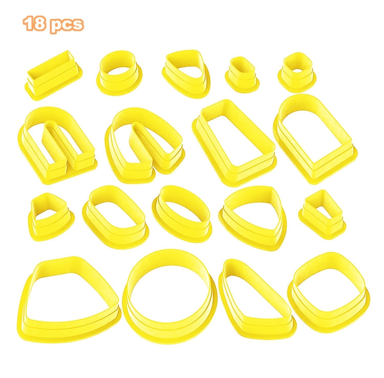 18 In 1 Soft Clay Earring Molds DIY Handmade Clay Cutter Clay Earrings Making Molds(Yellow)