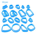 18 In 1 Soft Clay Earring Molds DIY Handmade Clay Cutter Clay Earrings Making Molds(Blue)
