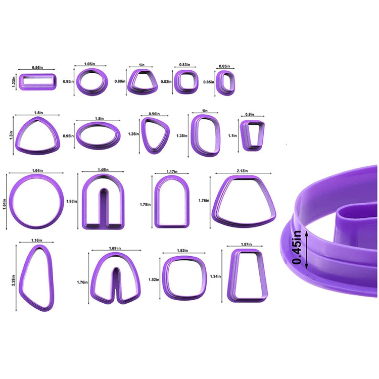 18 In 1 Soft Clay Earring Molds DIY Handmade Clay Cutter Clay Earrings Making Molds(Yellow)
