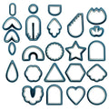 24 In 1 DIY Clay Earrings Molds DIY Handmade Clay Cutter Handmade Jewelry Molds(Dark Blue)