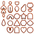 24 In 1 DIY Clay Earrings Molds DIY Handmade Clay Cutter Handmade Jewelry Molds(Rust Red)