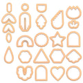 24 In 1 DIY Clay Earrings Molds DIY Handmade Clay Cutter Handmade Jewelry Molds(Beige Orange)
