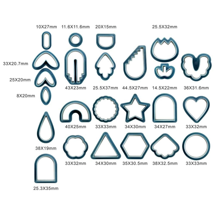 24 In 1 DIY Clay Earrings Molds DIY Handmade Clay Cutter Handmade Jewelry Molds(Beige Orange)