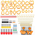 106-1 116 In 1 Clay Cutter Set DIY Clay Earring Mould Clay Earrings Making Tools(Orange)