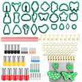 106-1 116 In 1 Clay Cutter Set DIY Clay Earring Mould Clay Earrings Making Tools(Dark Green)