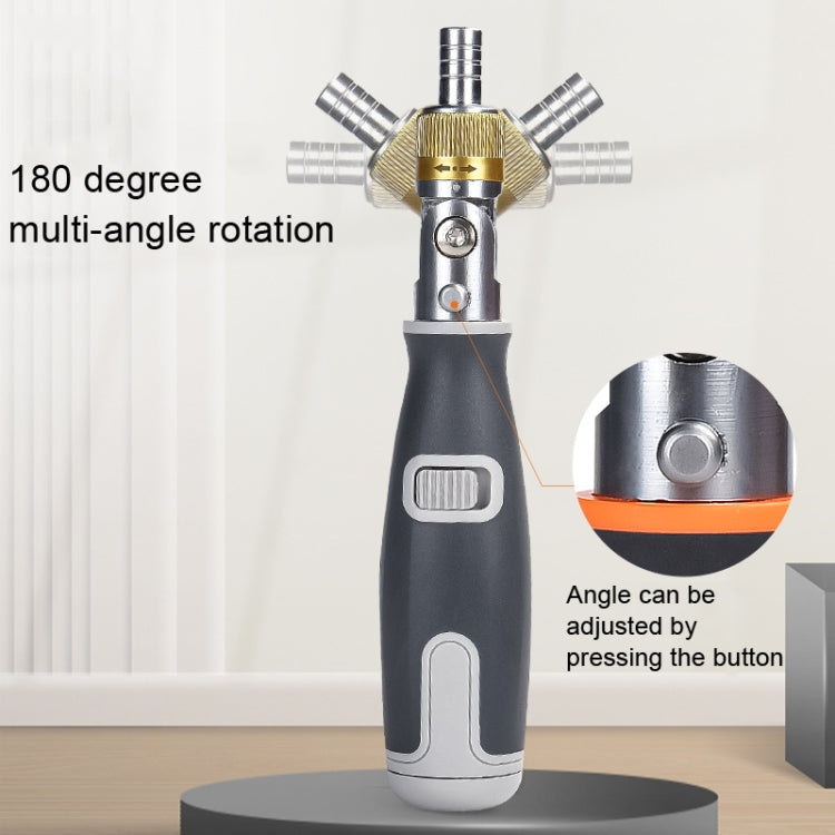 2050C Portable 10 In 1 Hidden Bits Multi-angle Ratchet Corner Screwdriver Set(Gray)