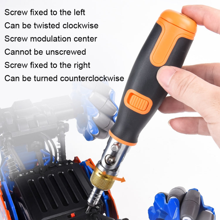2050C Portable 10 In 1 Hidden Bits Multi-angle Ratchet Corner Screwdriver Set(Gray)