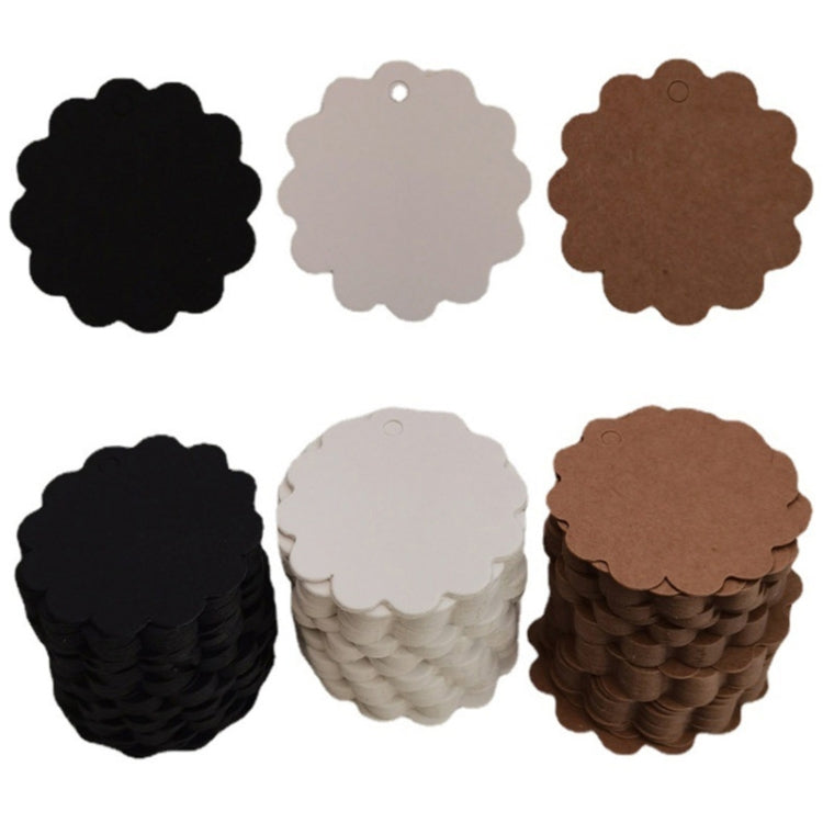 100pcs /Set Kraft Paper Tags Lace Round Blank Small Label(Cowhide)