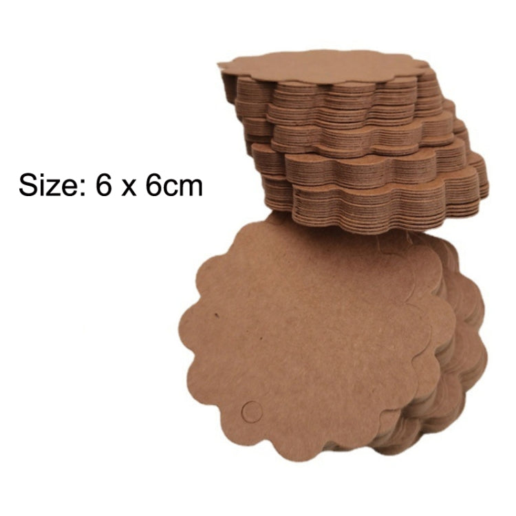 100pcs /Set Kraft Paper Tags Lace Round Blank Small Label(White)