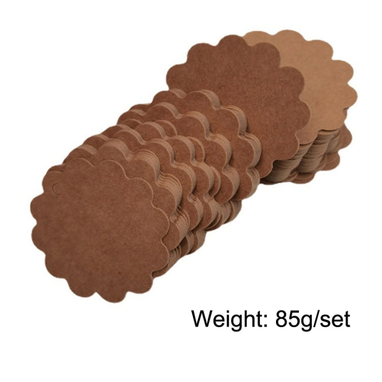 100pcs /Set Kraft Paper Tags Lace Round Blank Small Label(White)