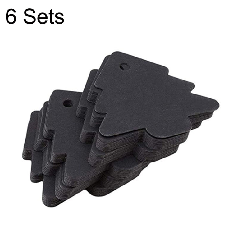 6 Sets DIY Christmas Tree Elevator Retro Card Labels Wedding Party Process Clip Stickers(Black)