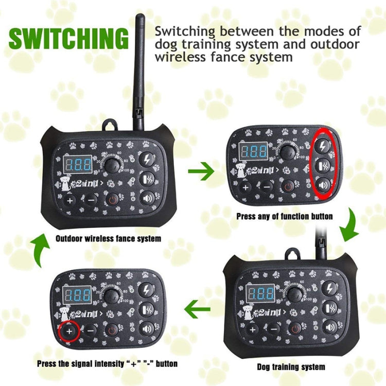 TF68 2-in-1 Dog Trainer Outdoor Electronic Wireless Fence With Collar AU Plug