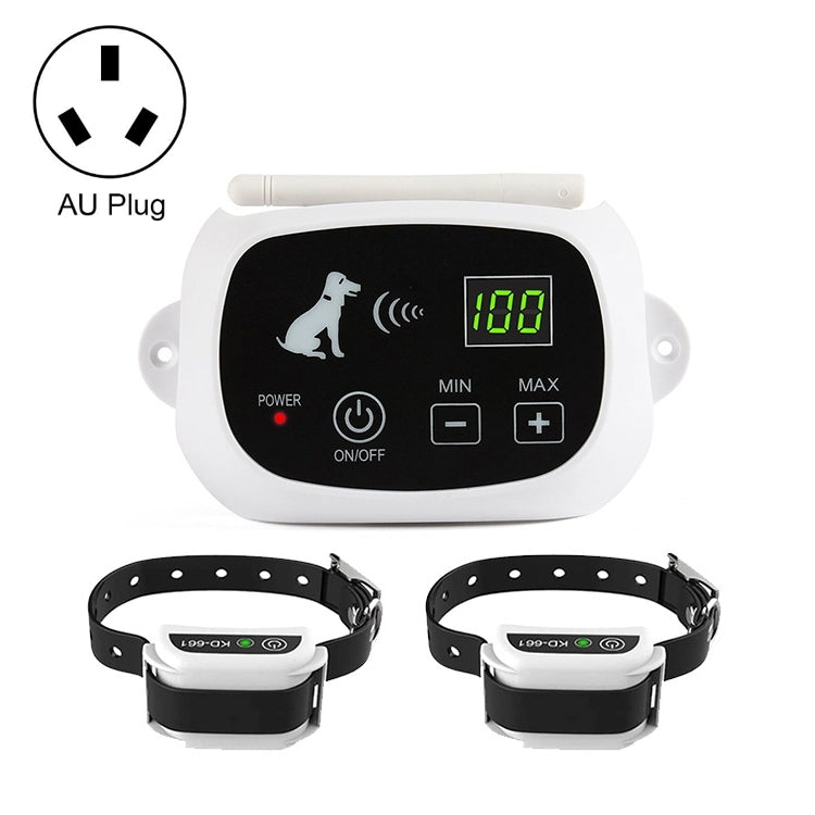 KD-661 500m Wireless Electric Dog Pet Fence Shock Collar,Spec: For Two Dog(AU Plug)
