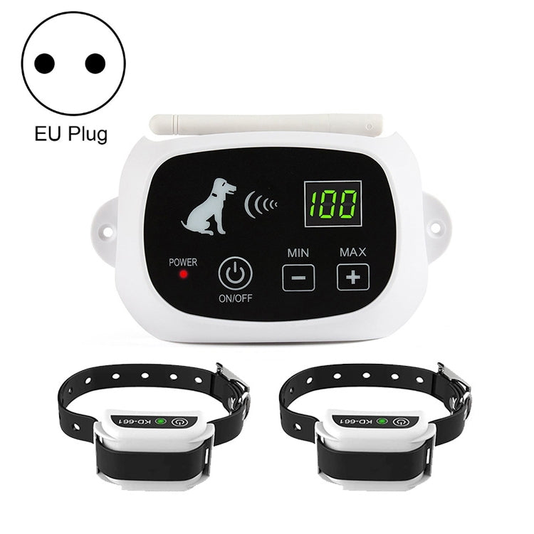 KD-661 500m Wireless Electric Dog Pet Fence Shock Collar,Spec: For Two Dog(EU Plug)