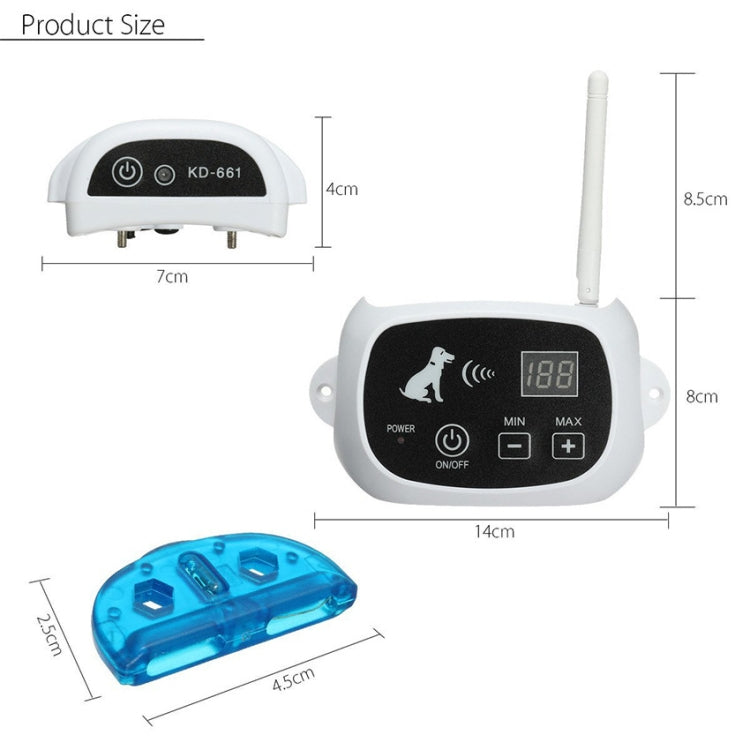 KD-661 500m Wireless Electric Dog Pet Fence Shock Collar,Spec: For Two Dog(UK Plug)