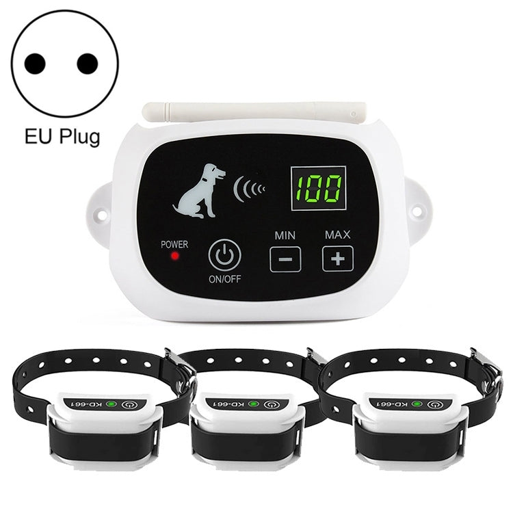 KD-661 500m Wireless Electric Dog Pet Fence Shock Collar,Spec: For Three Dog(EU Plug)