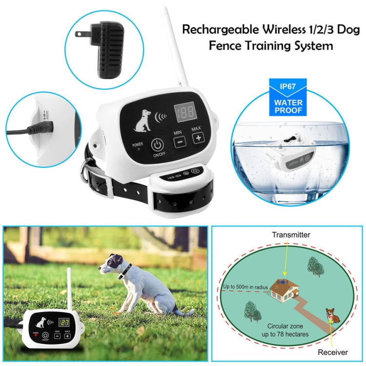 KD-661 500m Wireless Electric Dog Pet Fence Shock Collar,Spec: For Three Dog(US Plug)