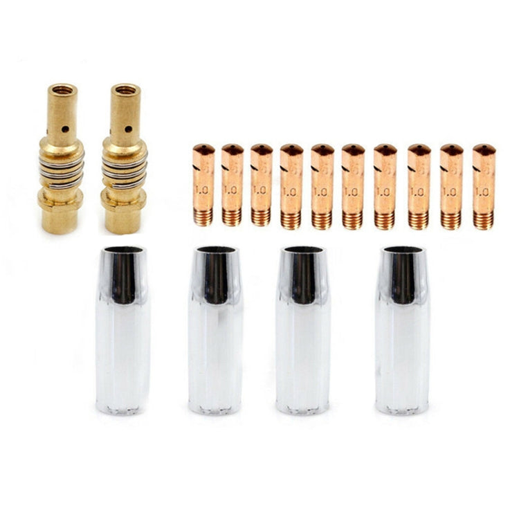 16 PCS / Set Welding Needle Point Vover Nozzle Kit Gas Shielded Welding Conductive Nozzle