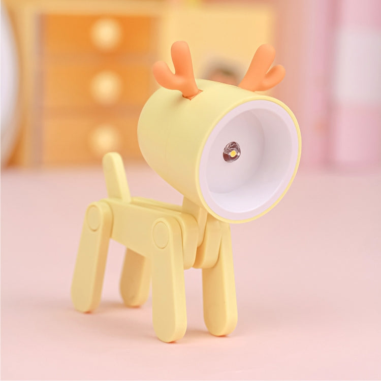 TL-23 LED Mini Foldable Cartoon Desk Lamp Pet Shape Decoration Table Lamp, Spec: Deer (Yellow)