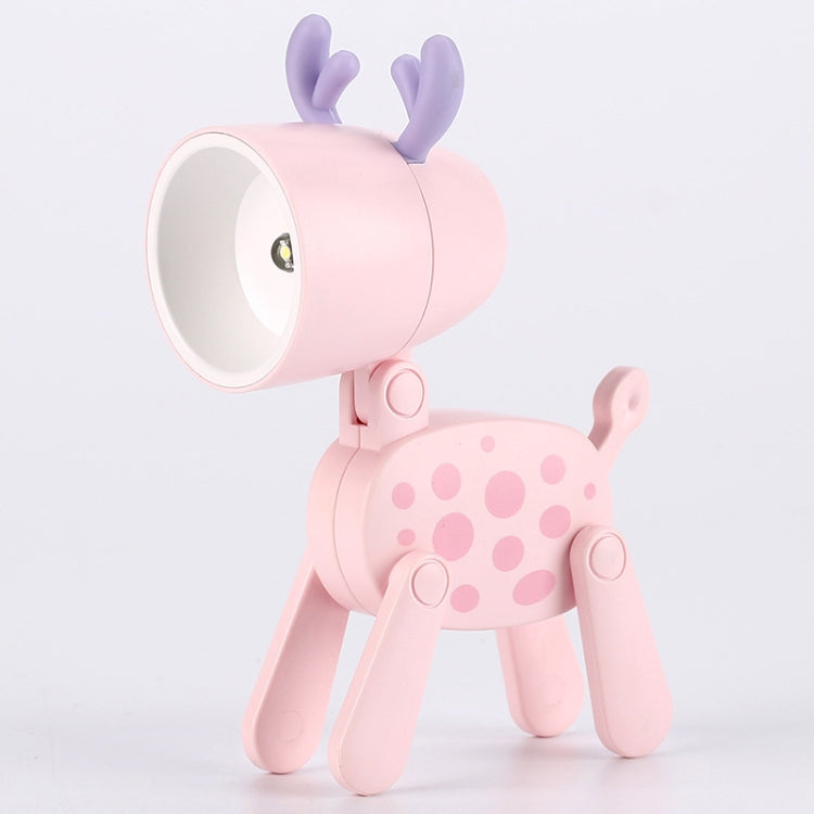 TL-23 LED Mini Foldable Cartoon Desk Lamp Pet Shape Decoration Table Lamp, Spec: Spotted Deer (Pink)