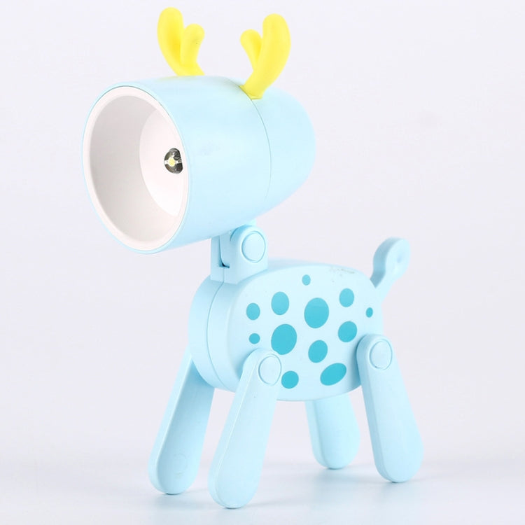 TL-23 LED Mini Foldable Cartoon Desk Lamp Pet Shape Decoration Table Lamp, Spec: Spotted Deer (Blue)