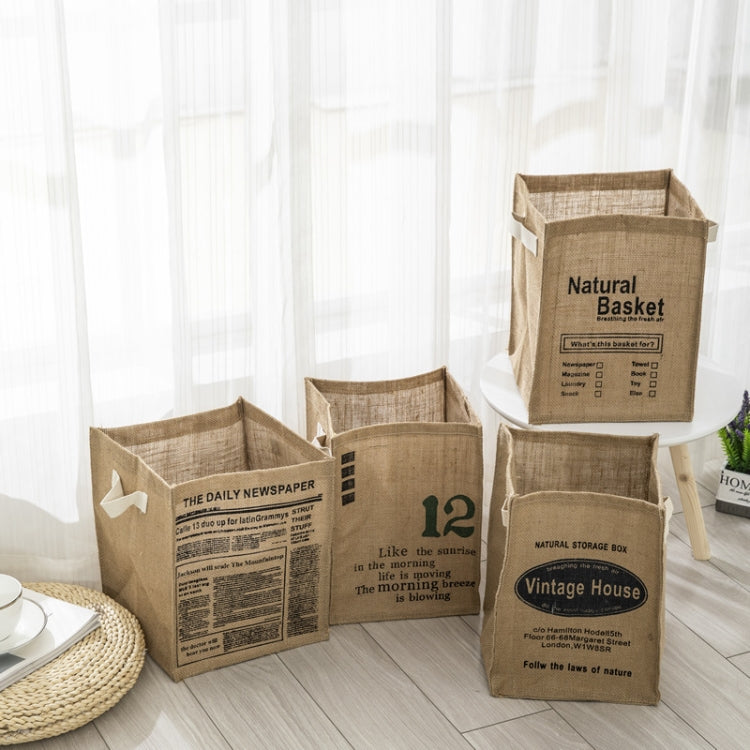 Foldable Jute Storage Box Sorting Basket for Underwear(THE DAILY)