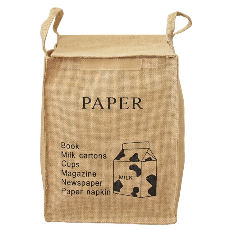 Jute Storage Box Fabric Dirty Clothes Basket Miscellaneous Sorting Storage Bag(Milk Carton)