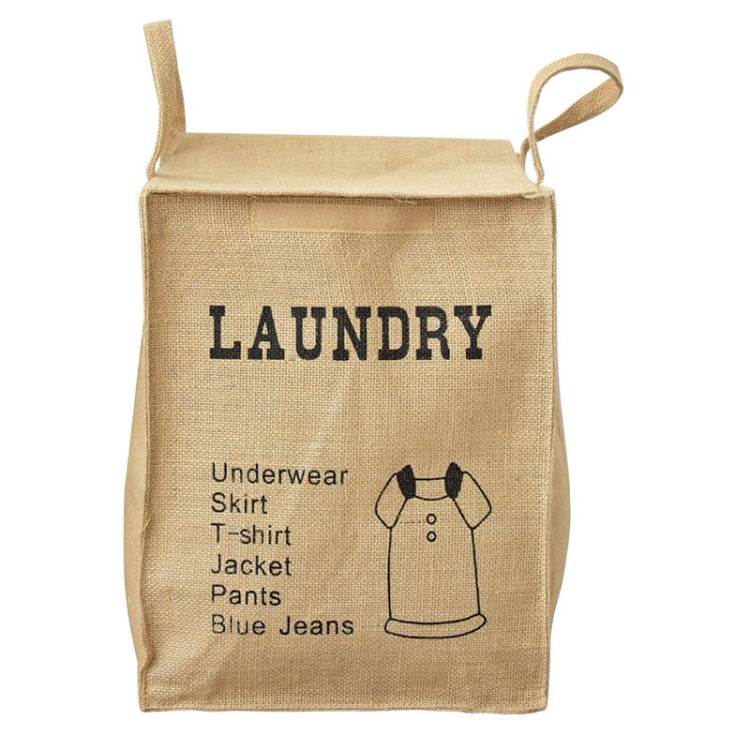 Jute Storage Box Fabric Dirty Clothes Basket Miscellaneous Sorting Storage Bag(Women T-shirt)