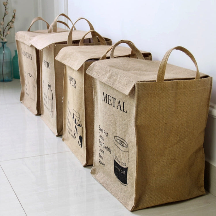 Jute Storage Box Fabric Dirty Clothes Basket Miscellaneous Sorting Storage Bag(Men Shirt)