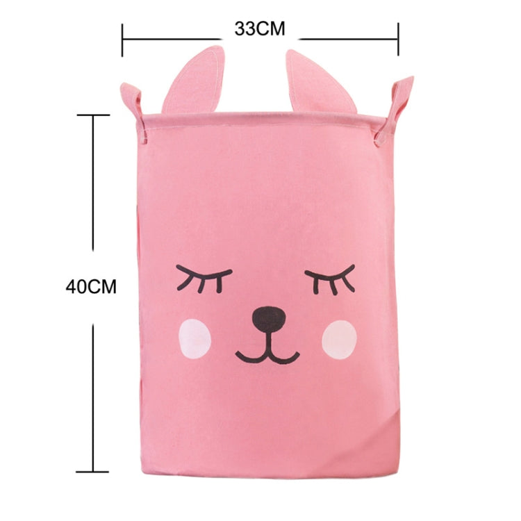 Toy Storage Bag Children Clothing Organizer Cartoon Fabric Storage Bucket(Eyelash Rabbit)
