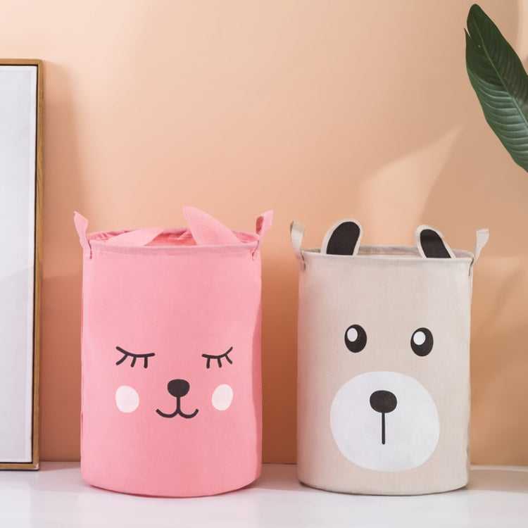 Toy Storage Bag Children Clothing Organizer Cartoon Fabric Storage Bucket(Ears Bear)
