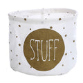 Fabric Storage Basket Desktop Organizer Basket, Style: White STUFF