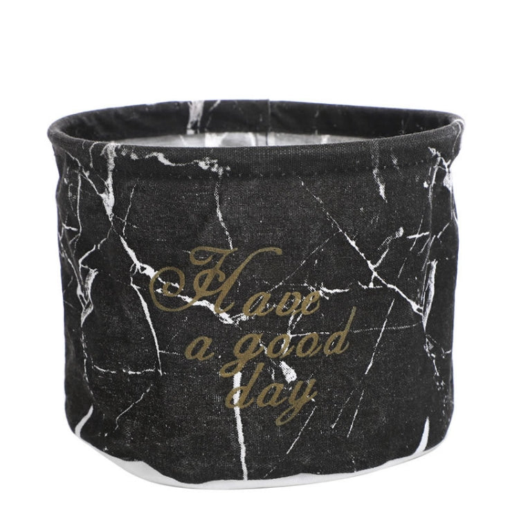 Fabric Storage Basket Desktop Organizer Basket, Style: Black Marble Pattern