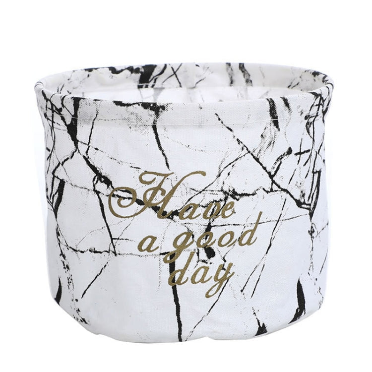 Fabric Storage Basket Desktop Organizer Basket, Style: White Marble Pattern