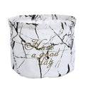 Fabric Storage Basket Desktop Organizer Basket, Style: White Marble Pattern