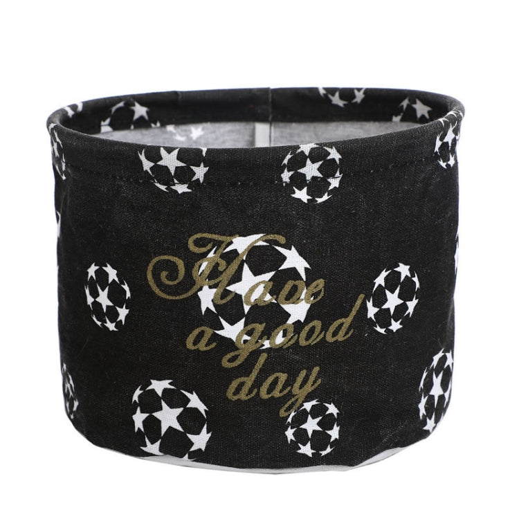 Fabric Storage Basket Desktop Organizer Basket, Style: Black Football