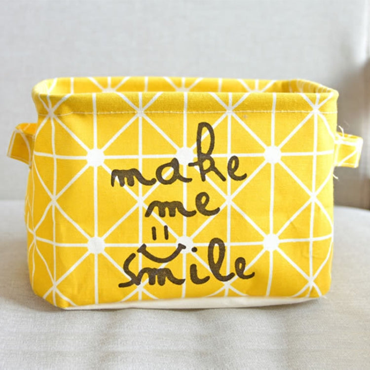 Fabric Desktop Storage Basket Office Clutter Organizer Storage Bag(Yellow)