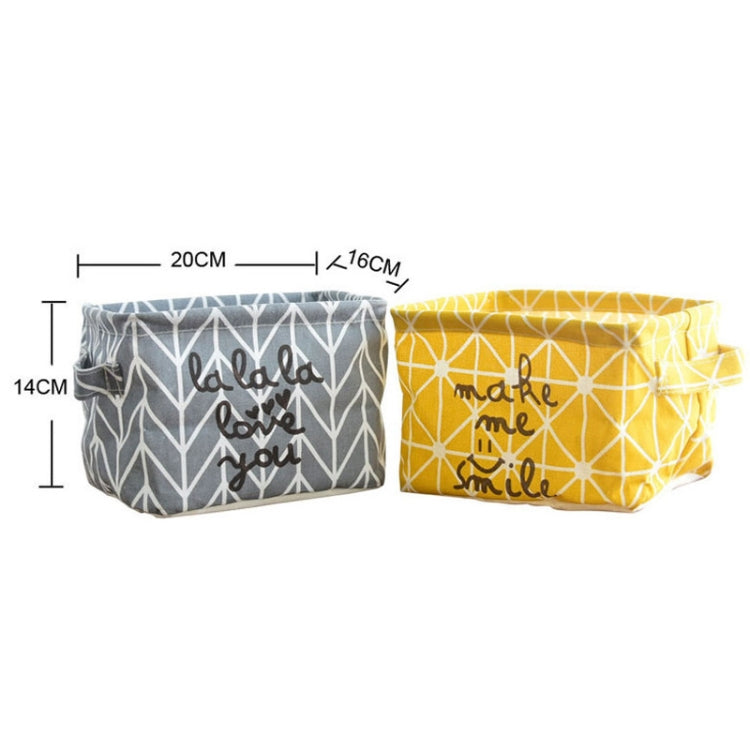 Fabric Desktop Storage Basket Office Clutter Organizer Storage Bag(Yellow)