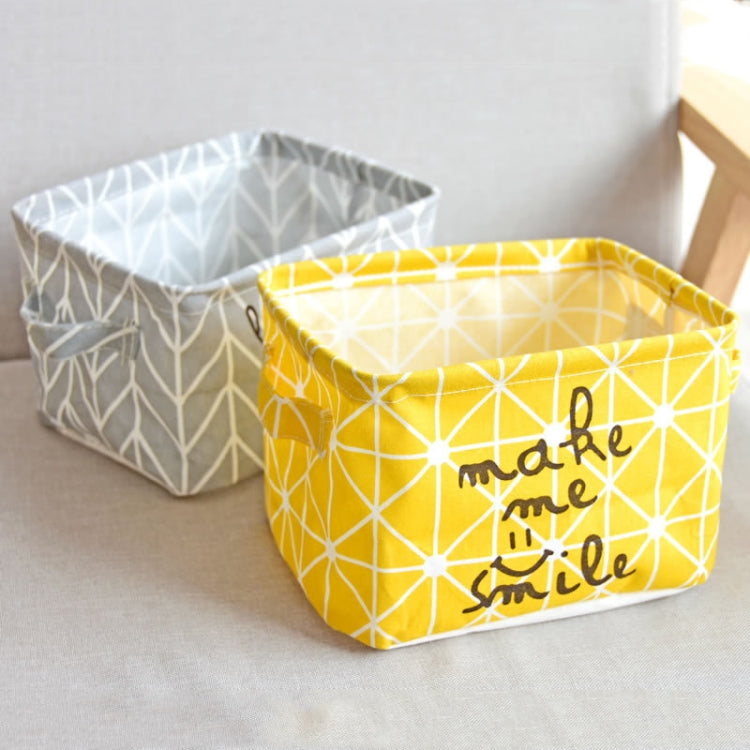 Fabric Desktop Storage Basket Office Clutter Organizer Storage Bag(Yellow)
